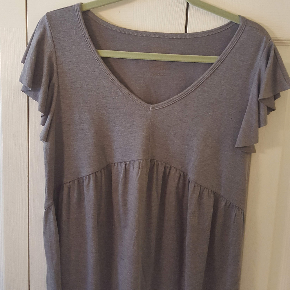 Arizona Baby Doll Gray Top  0024